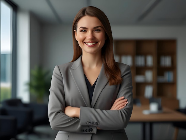 Smiling Business Woman in Office