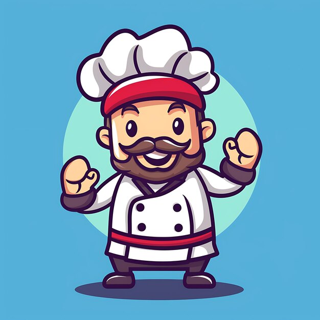 Photo smiling chef mascot illustration