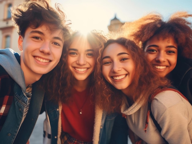 Smiling Classmates Friends