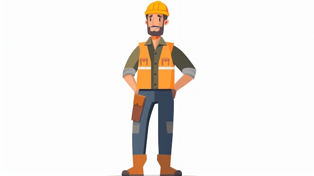 Smiling Construction Worker Illustration