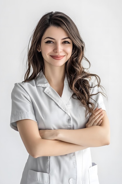 Smiling Doctor Professional in Uniform