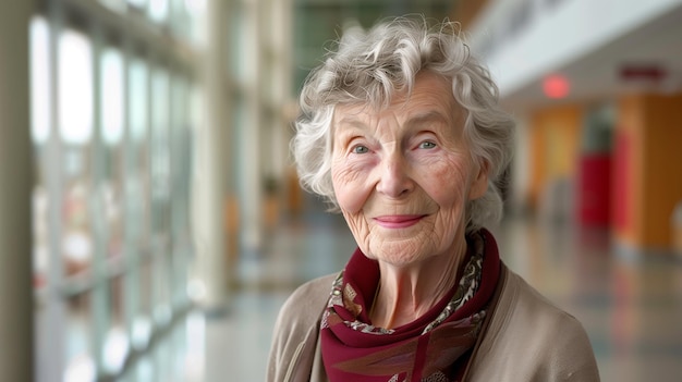 Photo smiling elderly woman portrait close up