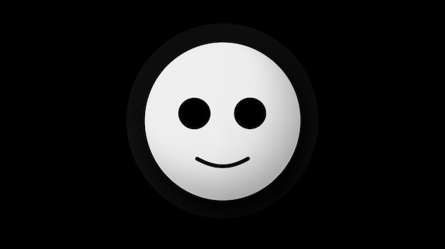 Smiling Face Emoji on Black Background Cheerful and Simple Design