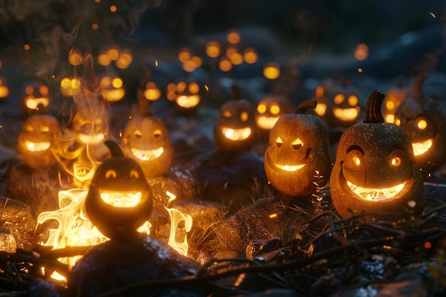 Smiling faces gathered around a bonfire