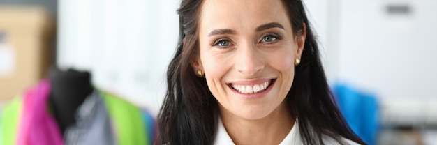 Smiling female in shop