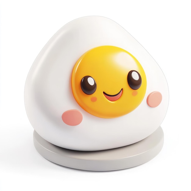 Smiling Fried Egg Character