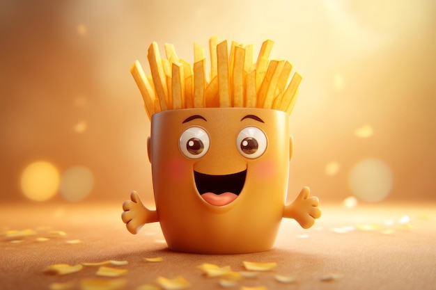 Smiling fries character Generate Ai