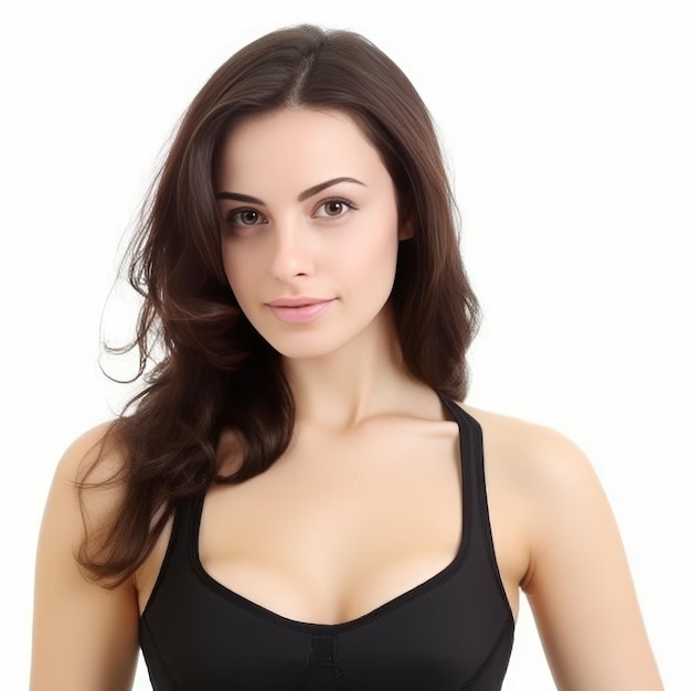 Smiling girl in bra generative AI