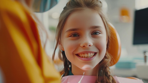 Smiling Girl at Dentist Appointment