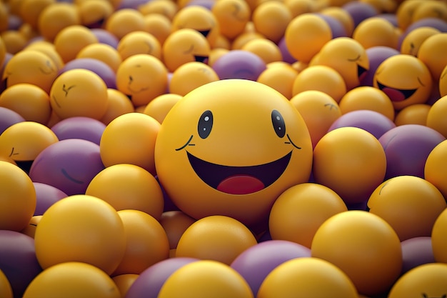 Smiling icon in a crowd generative ai