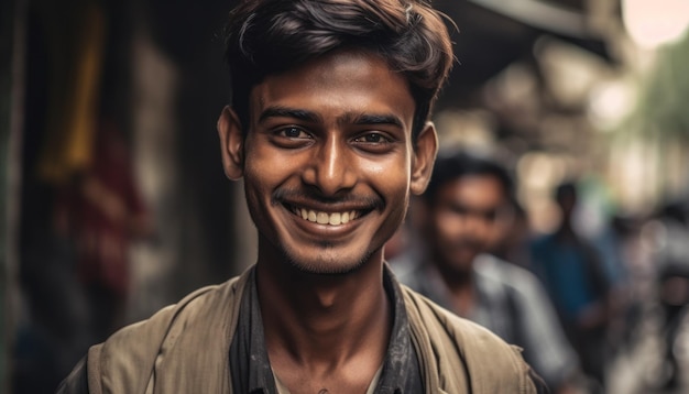 Smiling indian man looking at camera