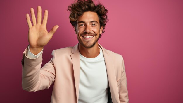 Smiling and Laughing Man in Bright Attire