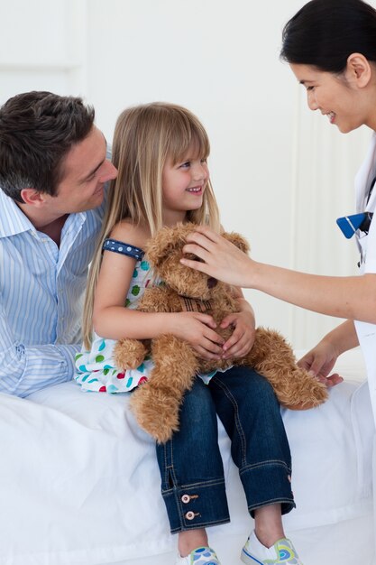 Smiling little girl during a medical visit