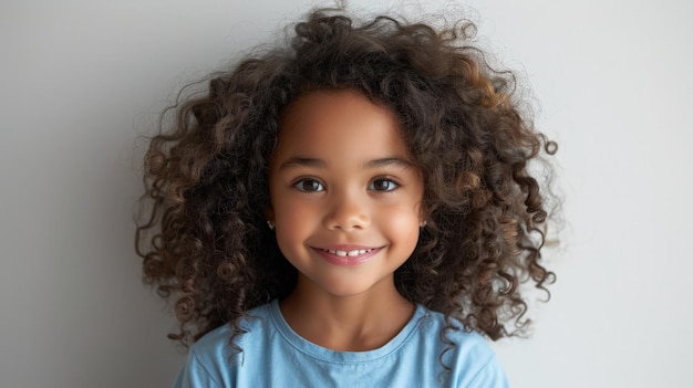 Smiling Little Girl With Curly Hair