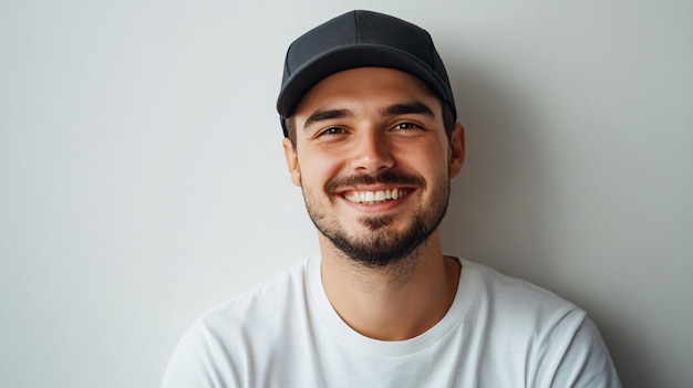 Smiling Man in Baseball Cap Portrait