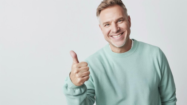 Smiling Man Giving Thumbs Up