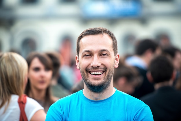 Smiling man on the street