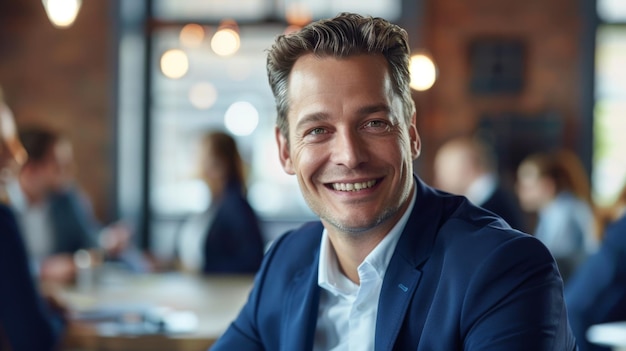 Photo a smiling man in suit