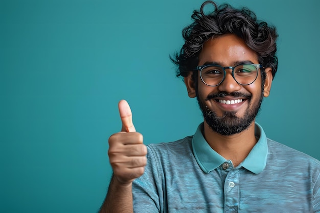 Smiling Mature Man Giving Thumbs Up Positive and Confident Gesture