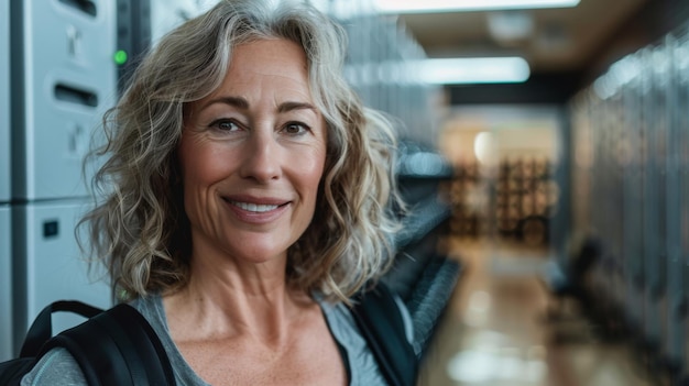 Smiling Mature Woman at Gym