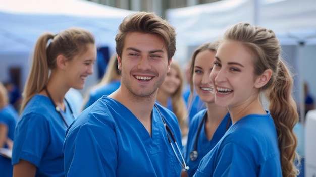 Photo the smiling medical team