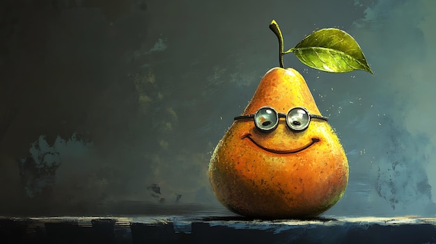 Photo a smiling orange with a face made of glasses and a smile