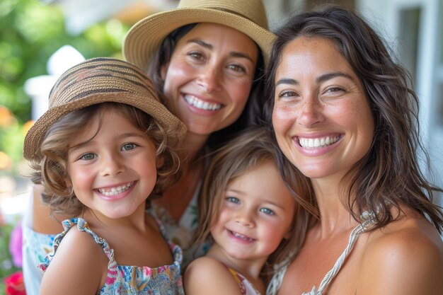 Smiling people mothers day family photo