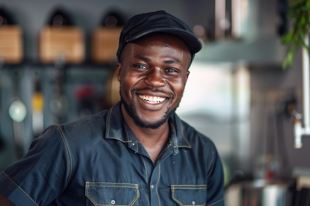 Smiling person young standing together portrait of staff inside modern JOB smiling to camera