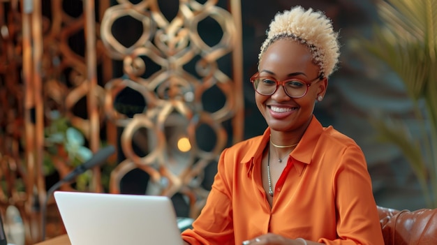 Smiling Professional with Laptop