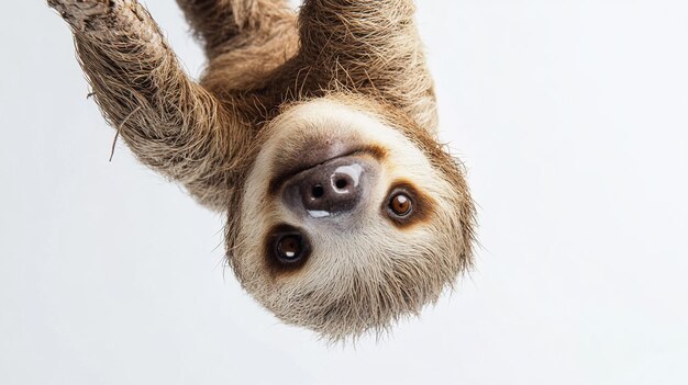 Photo a smiling sloth with a smile on its face