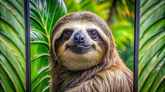 a smiling sloth with a smile on its face