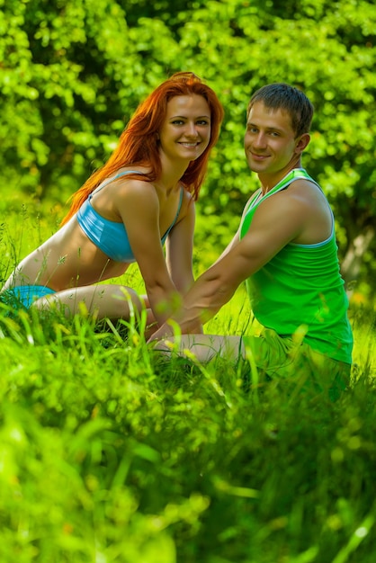 A smiling sports couple