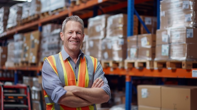 Smiling Warehouse Employee Portrait