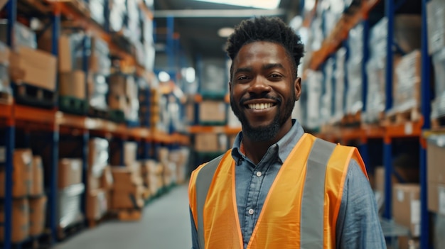 A Smiling Warehouse Worker Portrait