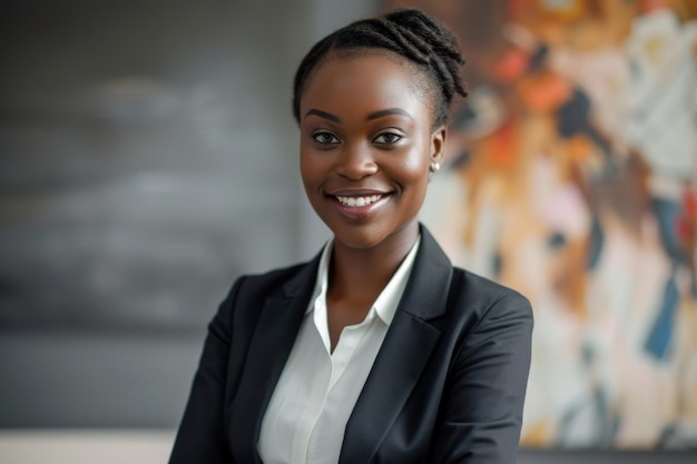 Smiling Woman in Business Suit