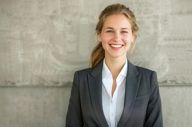 Photo a smiling woman in a business suit