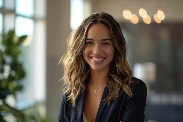 Photo a smiling woman in a business suit