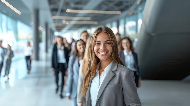 Photo a smiling woman in a business suit