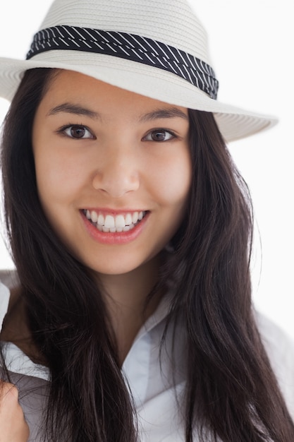 Smiling woman wearing a hat