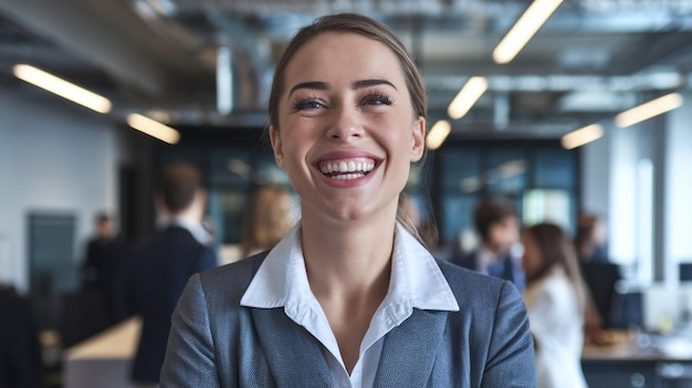 Photo a smiling woman with a smile that says  smile