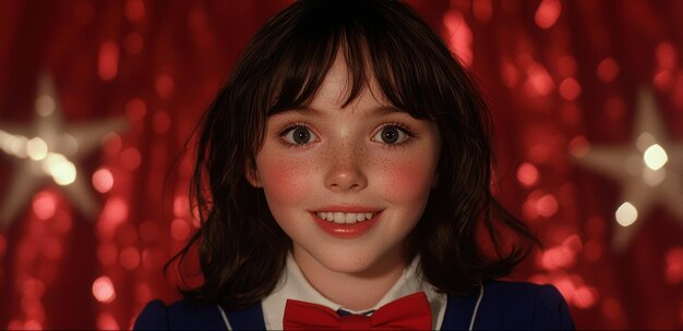 Smiling young girl in school uniform