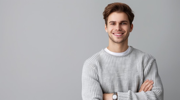 Smiling Young Man in Sweater