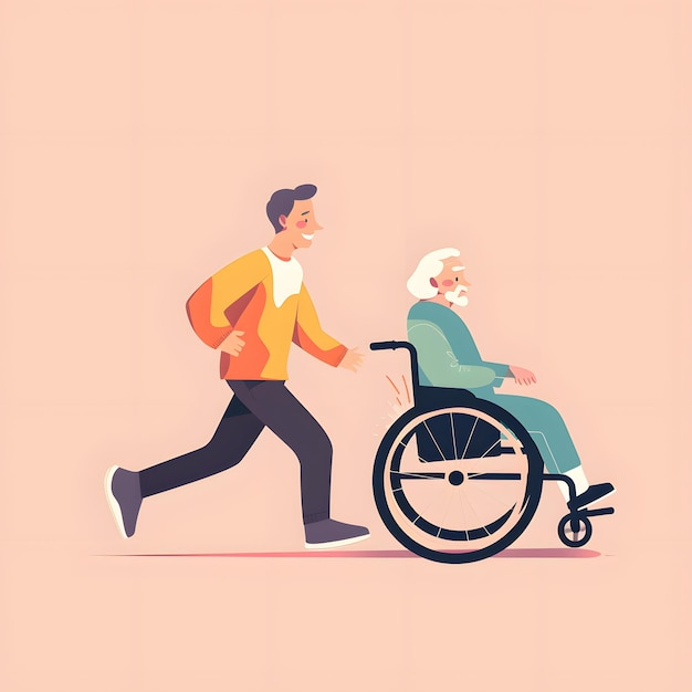 A smiling young man in a wheelchair vector