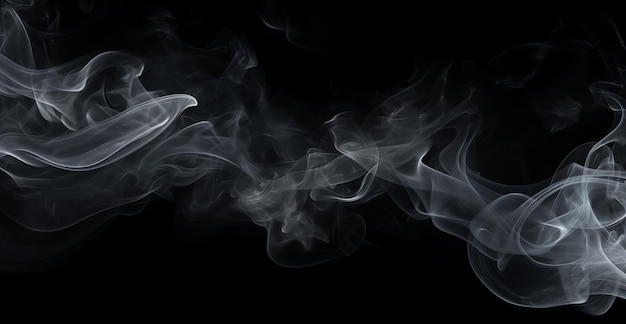 smoke against a black background with a copy space