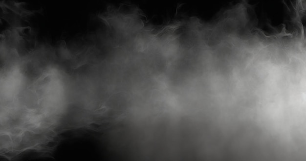 Smoke billowing into the air on a black background