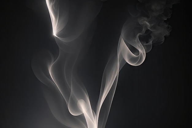 Smoke on black background ai generative