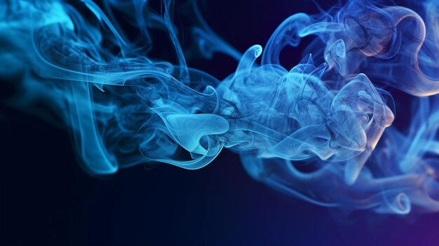 Smoke on black background azure smoke as it weaves its way through the air Generative AI