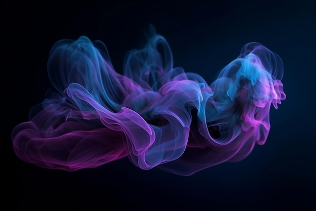 Smoke on black background Generative AI