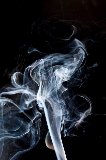 Smoke on black background.