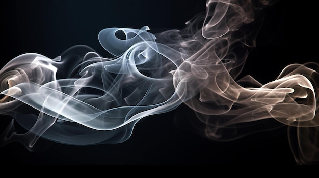 Smoke on black and white background Generative AI